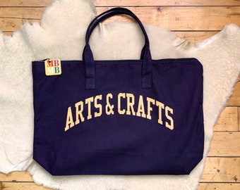 Arts and Crafts large zip tote