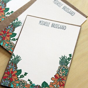 Set de 10 notas planas personalizadas- Suculentas