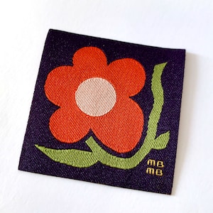 Big Flower Little Patch-Woven Iron on Patch