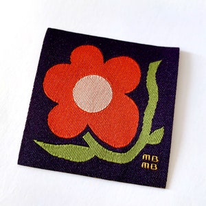 Big Flower Little Patch-Woven Iron on Patch