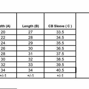 May include: A size chart for a sweatshirt with measurements in inches for width, length, and sleeve length. The chart includes sizes from small to 5X-large.