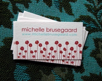 Red Poppies Calling Cards