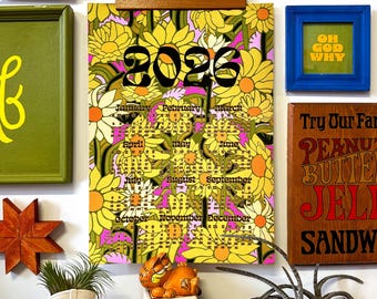 Calendario de pared 2026 - Póster de 13 x 19 pulgadas - Girasoles