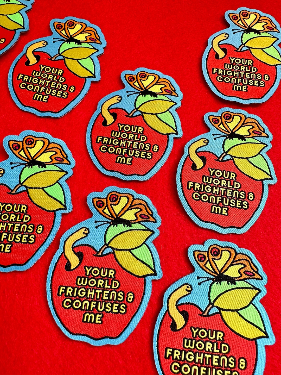 Wht Confudees Sticker Your World Frightens and Confuses Me -woven Sticker Patch - Etsy