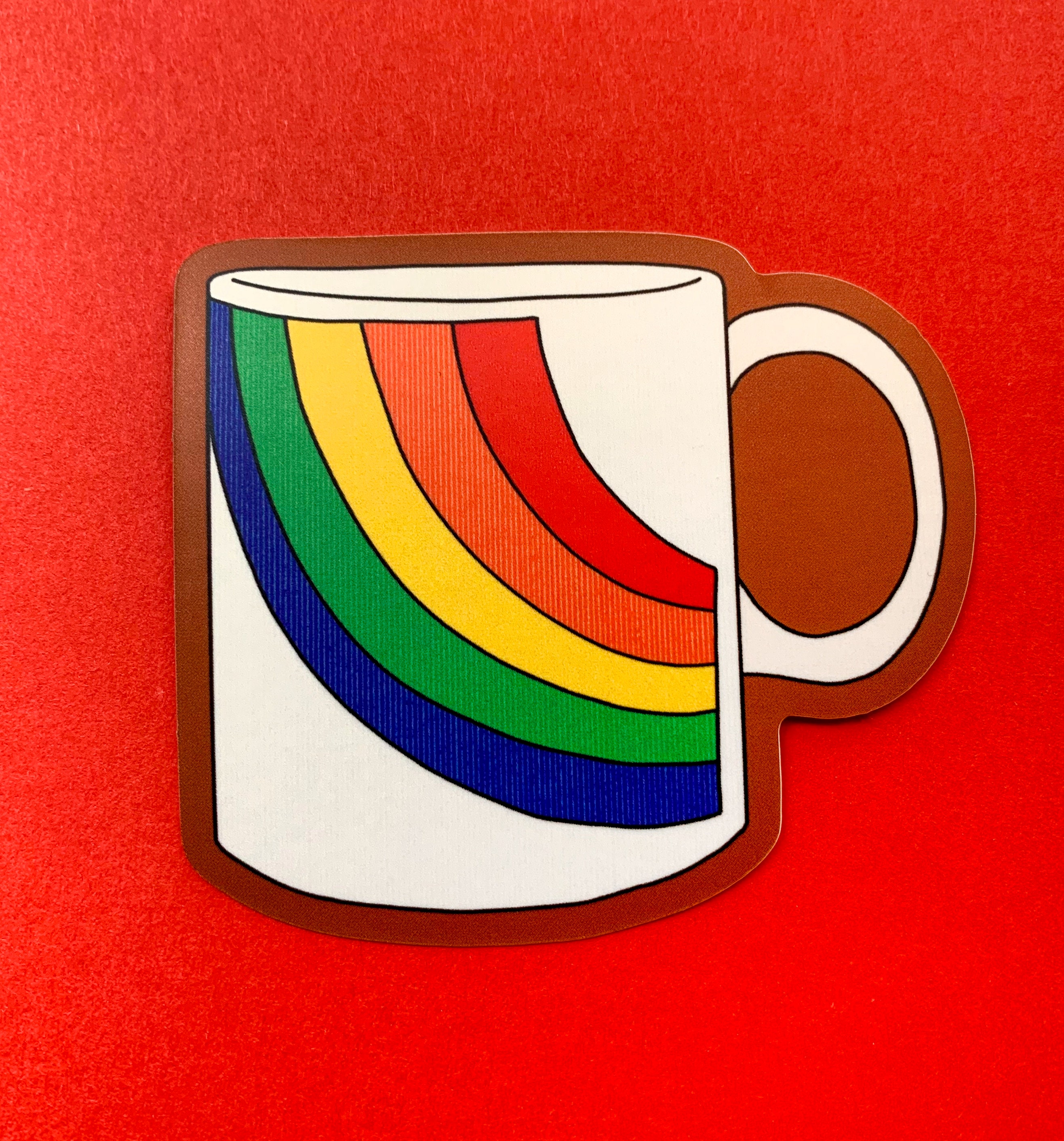 Vintage Rainbow Mug-weatherproof sticker