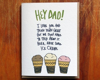 Hey Dad- awkward father's day card