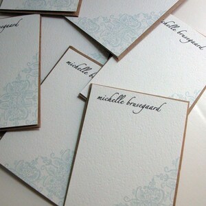 Set de 10 notas planas personalizadas-Aqua Brocade