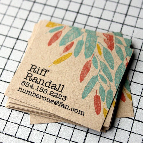 Simple Typewriter Calling Cards on Kraft Etsy