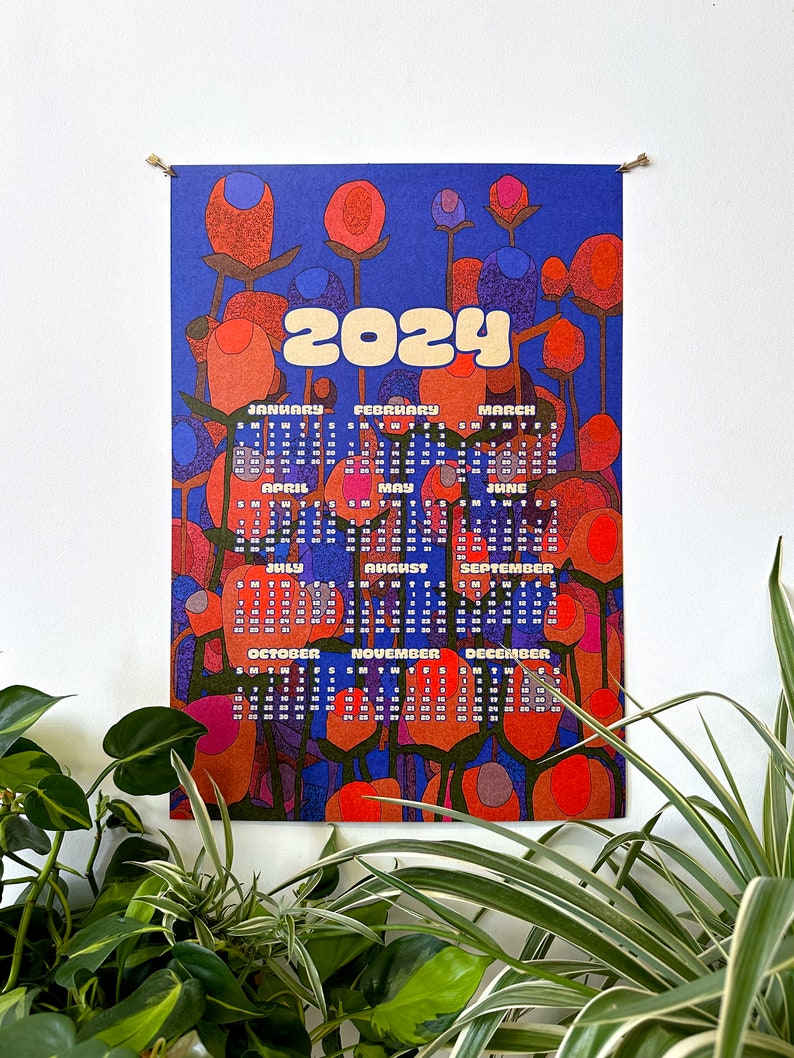 2024 wall calendar-13 x 19 poster-Moody Blue image 2