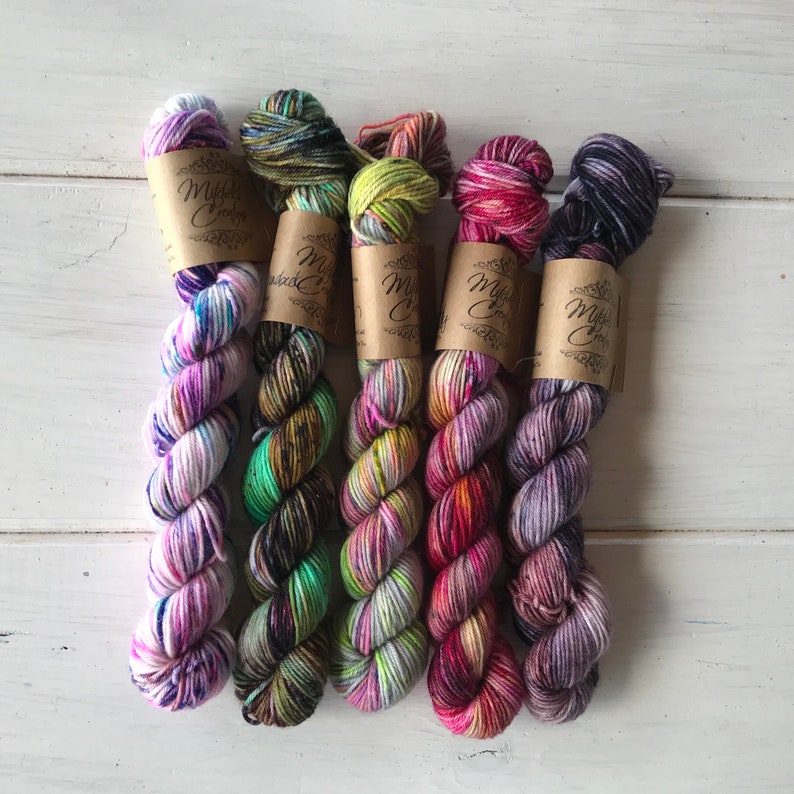 Sock Yarn 20 gram 7525 SW Merino Best Of Mitchell/'s Creations Mini Set Fingering Yarn Speckled Yarn Nylon 5 Lagniappe Sock -
