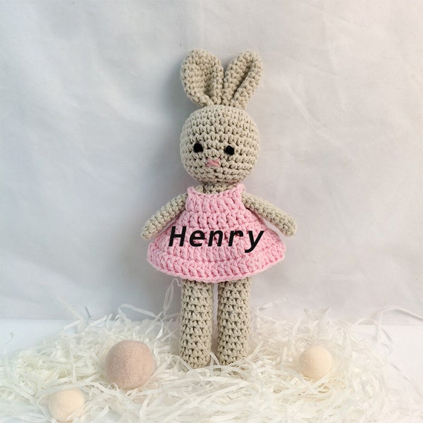 Knitted bunny doll handmade