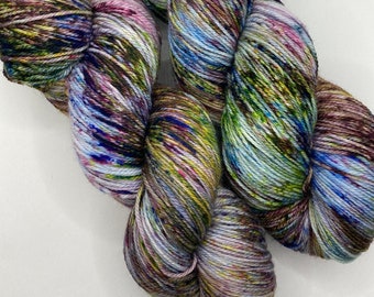 Hand Dyed Yarn | Sock Yarn | Stargazer | Superwash Yarn | Speckled Yarn | Fingering Weight.