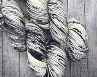 Hand Dyed Yarn. Speckled Yarn. Cookies and Cream. DK Yarn. Superwash Yarn. Merino Yarn.