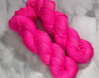 Pink Punk Hand Dyed Sock Yarn | Superwash Merino Nylon, Fingering Weight