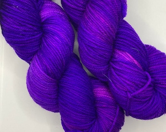 Violet Sky | Semi-Solid Yarn | Hand Dyed Yarn | Superwash Yarn | DK Weight Yarn | Purple Yarn