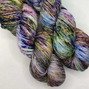 Hand Dyed Yarn | Sock Yarn | Stargazer | Superwash Yarn | Speckled Yarn | Fingering Weight.