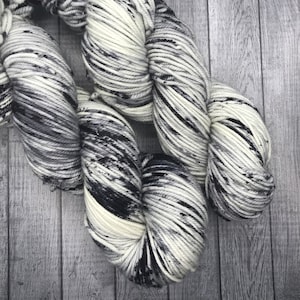 Hand Dyed Yarn. Speckled Yarn. Cookies and Cream. DK Yarn. Superwash Yarn. Merino Yarn.