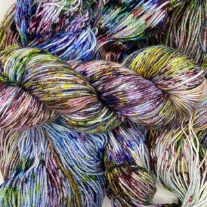 Hand Dyed Yarn Sock Yarn Stargazer Superwash Yarn Speckled Yarn Fingering Weight. image 8