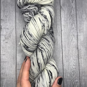 Hand Dyed Yarn | Speckled Yarn | Cookies and Cream | Worsted Weight Yarn | Superwash Yarn | Merino Yarn.