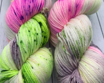 Hand Dyed Yarn. Speckled Yarn. Roller Rink.  Sock Yarn. Superwash Yarn. Fingering Weight Yarn.