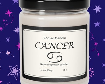 Cancer Scented Soy Candle Cancer Astrology Candle Cancer Zodiac Candle Cancer Birthday Candle Cancer Astrology Gift Cancer Decor Candle