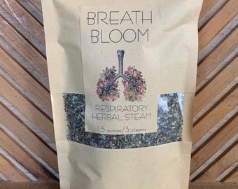 BREATH BLOOM Organic Herbal Respiratory Steam / three steams 1.5 ounces herbs