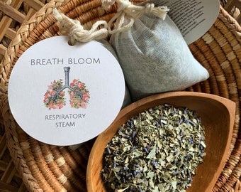 BREATH BLOOM Organic Herbal Respiratory Steam steams one ounce herbs