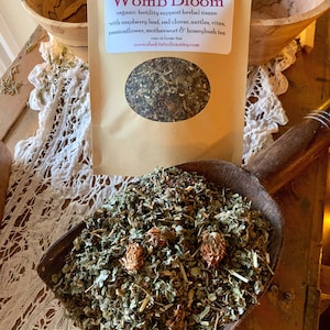 WOMB BLOOM Herbal Tea fertility support blend one ounce 1 oz  womens herbs wise woman organic and vegan