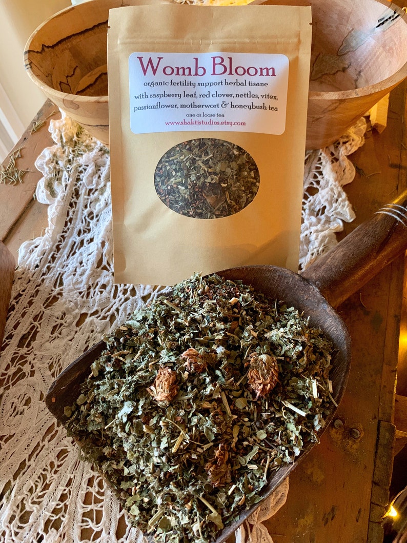 Womb Bloom Fertility Tea | Stay At Home Mum WOMB BLOOM Herbal Tea fertility support blend one ounce 1 oz image 0