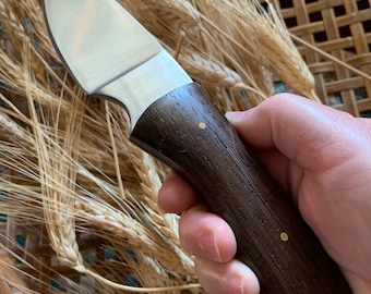 HERB KNIFE Foraging Boline with belt sheath herbalist tool herbs forage blade with wenge wood handle