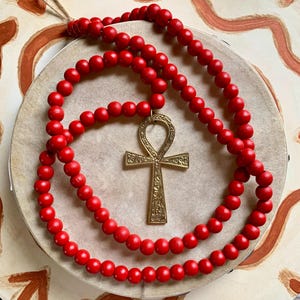 KEY of LIFE ANKH Mala Prayer Beads /108 beaded mala