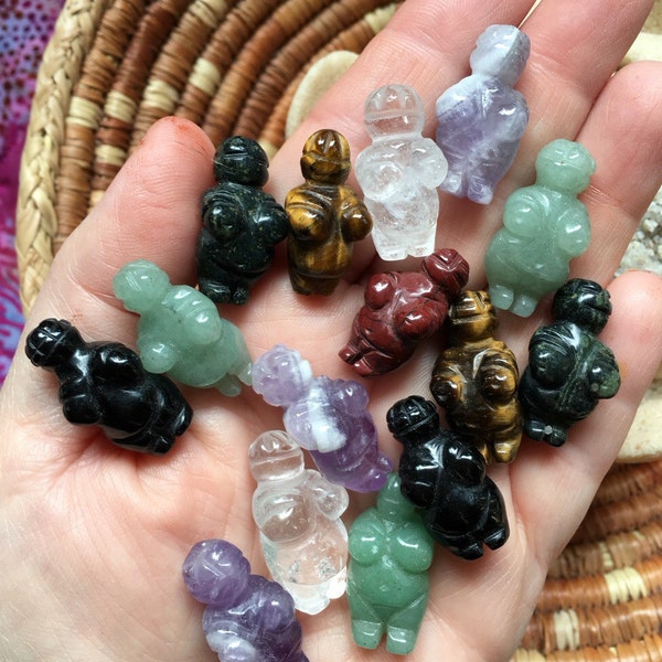 Small Willendorf GODDESS Figure Gemstone handcarved altar fetish choose from available gemstones