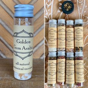 GOLDEN GUM ARABIC Resin Loose Incense / classic ceremonial incense / herbs and resins handblended