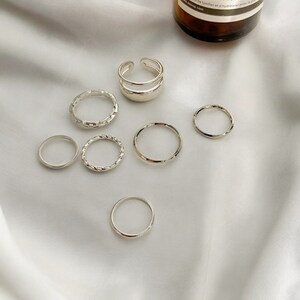 7-teiliges zierliches Goldring-Set, Knuckle-Ring-Set, lässiges Ring-Set, Damen-Ring-Set, minimalistisches Ring-Set, Geschenk für Frauen, Mutter-Ring-Set Silver