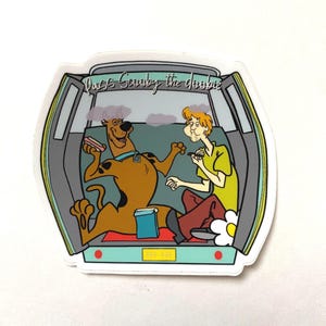 Pass Scooby the Doobie - Funny Shaggy & Dog Sticker | Retro 70s Cartoon Inspired Vinyl Sticker | Stoner Humor Sticker | 420 Friendly Gift
