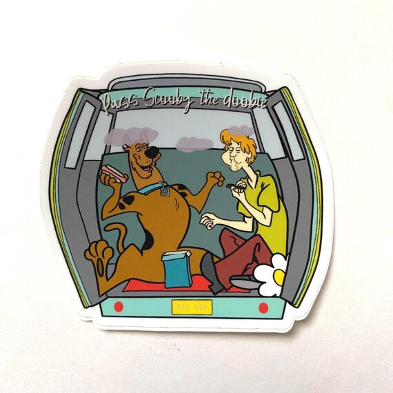 Pass Scooby the Doobie Funny Shaggy Dog Sticker Retro 70s
