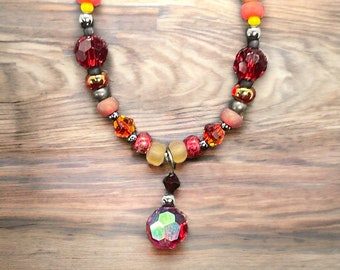 Phoenix Pendant Necklace with Swarovski Crystals