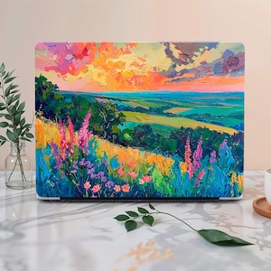 Colorful Hillside MacBook Case for MacBook Pro 16 Mac Air 13, Custom Macbook Pro 13 14 15 , Macbook M2 MacBook Retina 15 Case Laptop Cover
