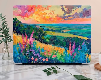 Colorful Hillside MacBook Case for MacBook Pro 16 Mac Air 13, Custom Macbook Pro 13 14 15 , Macbook M2 MacBook Retina 15 Case Laptop Cover