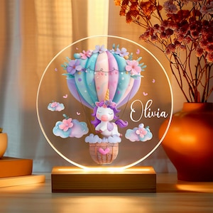 Personalized Unicorn Night Light Custom LED Lamp for Kids Perfect Gift for Unicorn Lovers Unique Room Decor Magical Nightlight for Girls