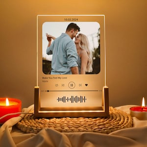 Personalized Gift, Song Plaque Anniversary Gift For Him, Anniversary Gift For Boyfriend, Acrylic Music Plaque, Gift for Her, Christmas Gifts