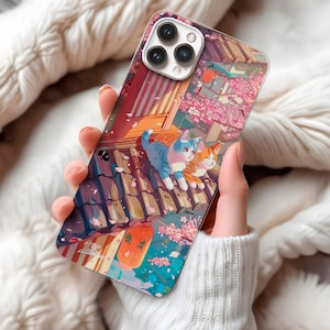 Pink Sakura gepresste Blume Handytasche für iPhone 16 Pro Max iPhone 15 Pro Max iPhone 14 13, Google Pixel 8A 8 Pro 7 Pro 6 Pro Hülle