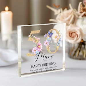 Personalised Happy Birthday Gift Plaque, Birthday Gift For Her, Heart Plaque, 18th 21st 30th 40th 50th Gift, Pink Birthday Keepsake Gift