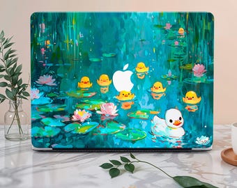 Duck MacBook case Monet art MacBook Pro 13 14 Air 13 m2 m3 Air 15 Pro 16 inch Aesthetic vintage oil painting Cute birds Nature Animals cover