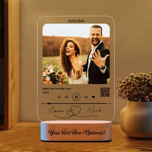 Personalised Song Plaque With Stand Music Plaque Playlist, Any Photo / Song Photo Music Gift