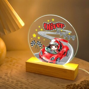 Formula 1 Vintage  Night Lamp Night Light Home Decor F1 Illusion LED Lamp Gift for him Gift Idea Kids Birthday Formula 1 Car