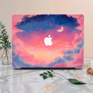 Ölgemälde Pink Wolke Sterne MacBook Pro 13/12/14/16 Hülle MacBook Air 11/13 2021 2022 Ret 13 2019 Pro 15 Laptop Schutzhülle