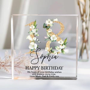 Personalised Happy Birthday Gift Plaque, Birthday Gift For Her, Heart Plaque, 18th 21st 30th 40th 50th Gift, Pink Birthday Keepsake Gift