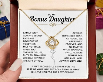 To My Bonus Daughter Necklace, Bonus Daughter Gift, Heartfelt Gift for Stepdaughter, Perfect for Birthday, Christmas, or Graduation