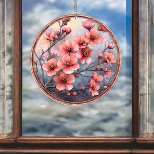 Cherry Blossom Acrylic Suncatcher Window Hangings, Cherry Blossoms Flowers Ornament, Cherryblossom Lovers, Home Summer Decor, Sakura Flowers